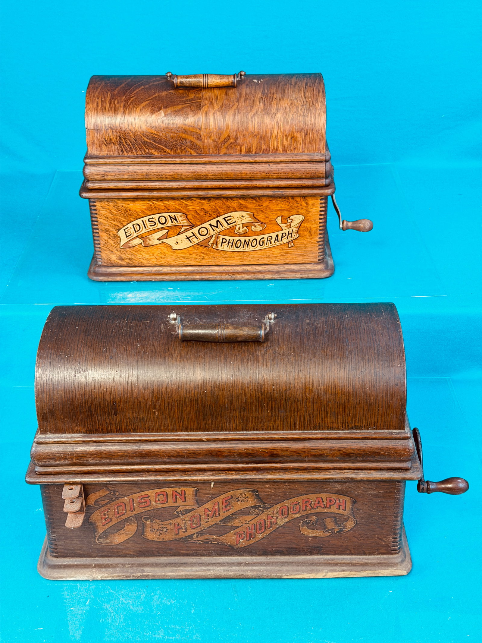 Lot 2 Edison Cylinder Phonographs (1 of 9)