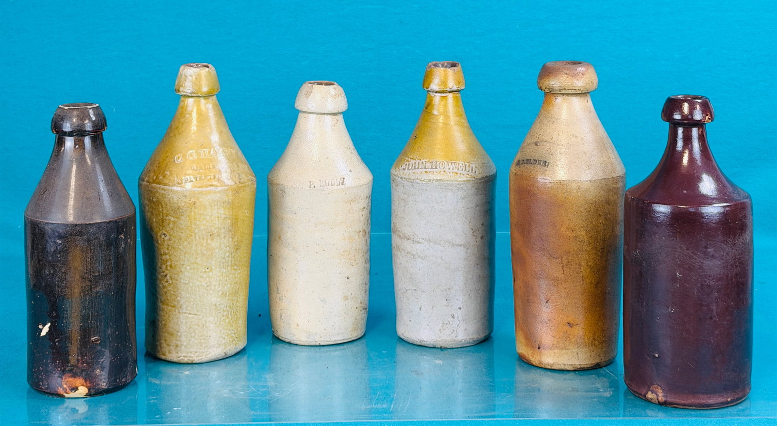 Lot 6 19th C Stoneware Bottles (1 of 10)