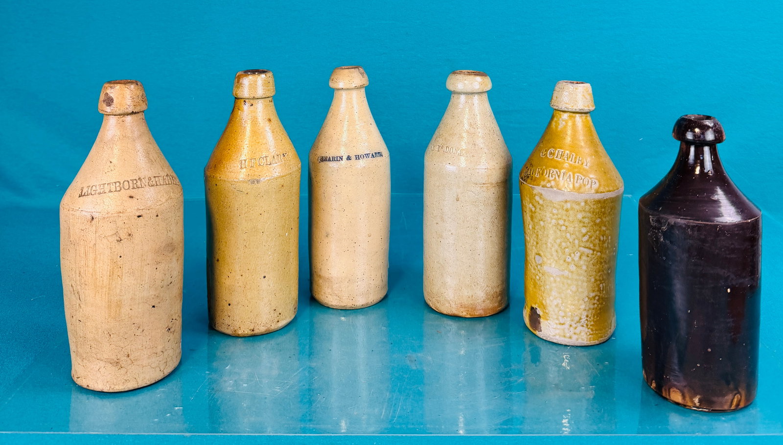 Lot 6 19th C Stoneware Bottles (1 of 10)