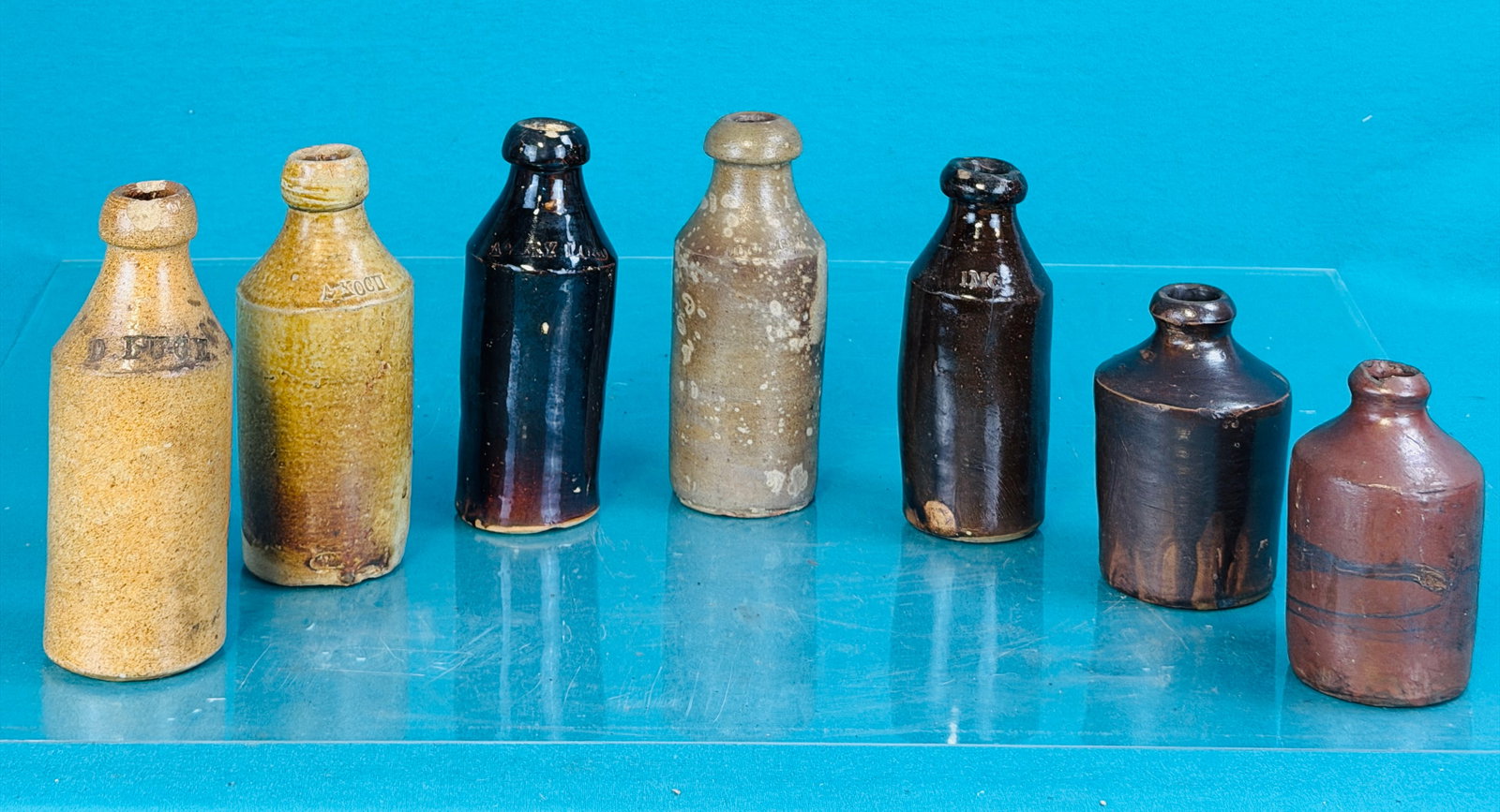 Lot 7 19th C Stoneware Bottles (1 of 10)