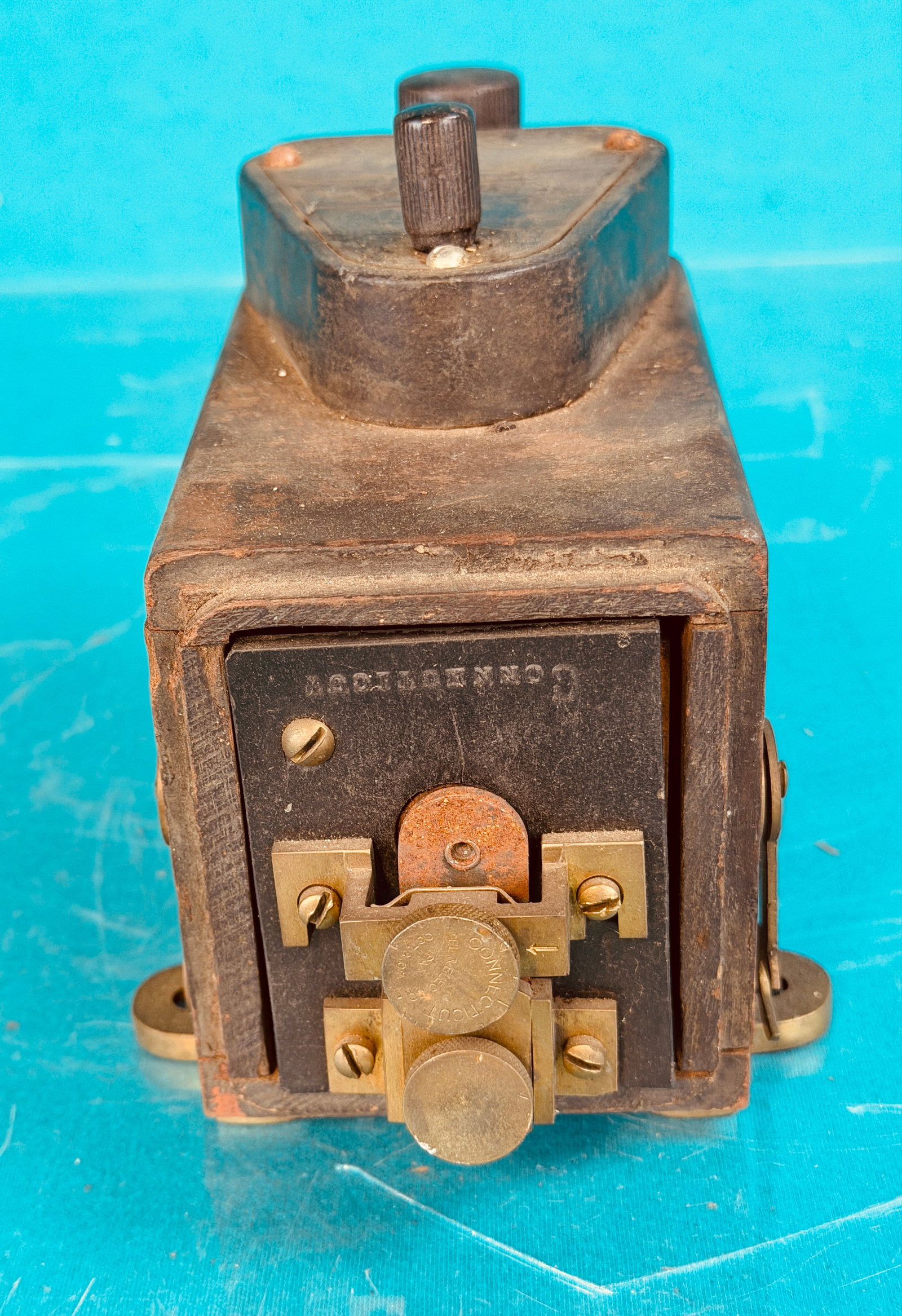 Antique Conn. Tel & Electric Co Coil/Switch Key: Antique marked Connecticut Tel. & Electric Company switch key and coil box. Condition - is as shown. In house shipping available on this lot.