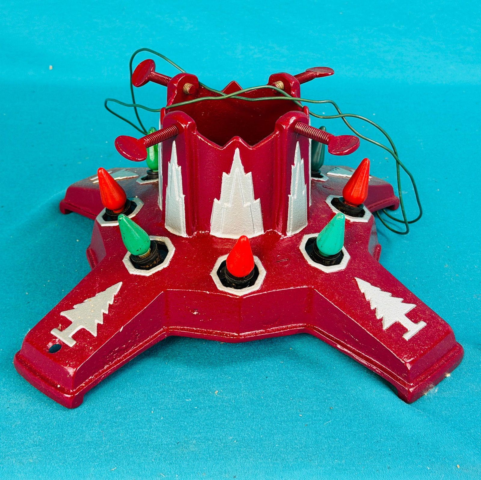 Antique Lighted Cast Iron Christmas Tree Stand (1 of 5)
