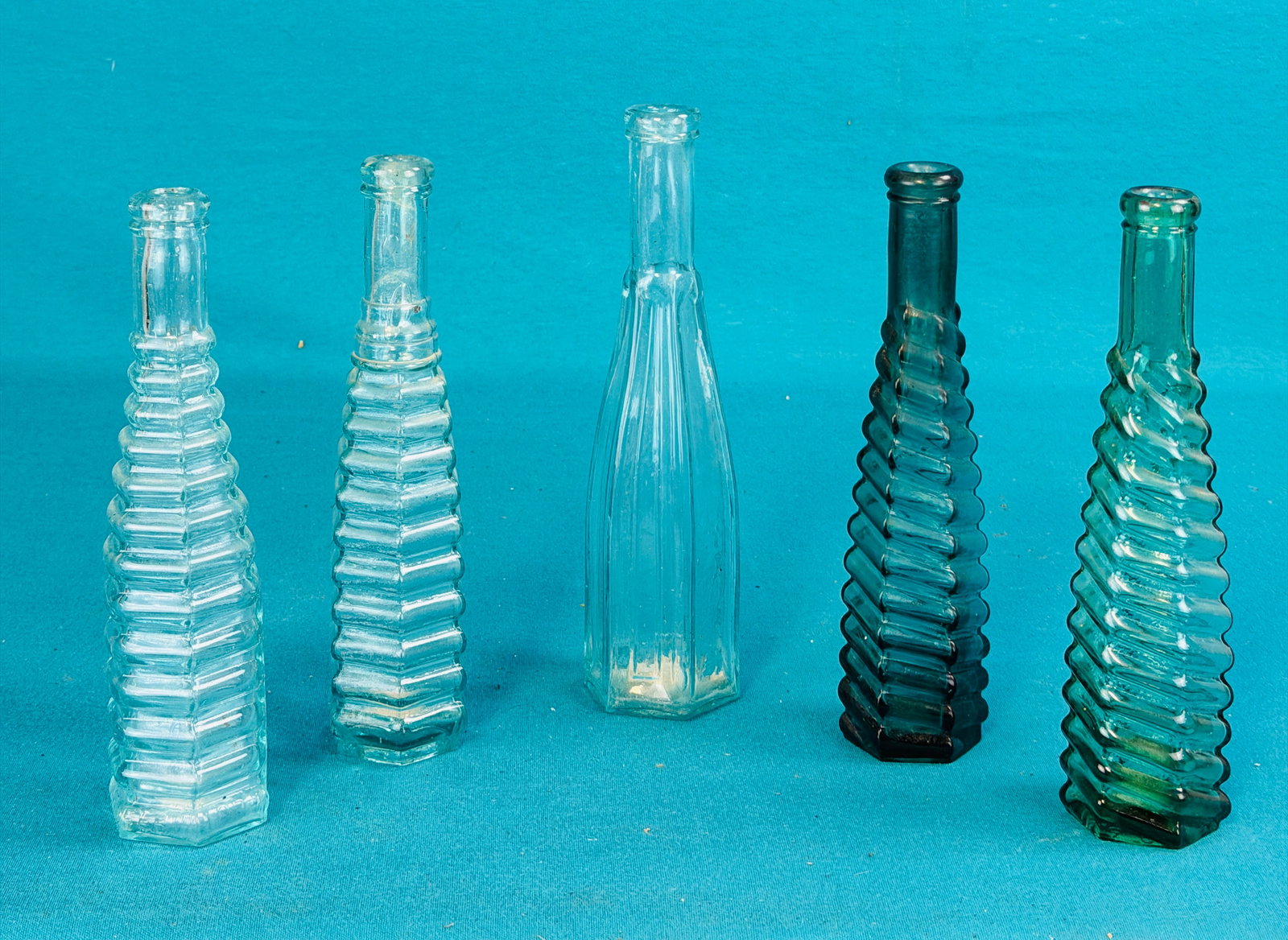 Lot 5 Antique Pepper Sauce Bottles (1 of 5)
