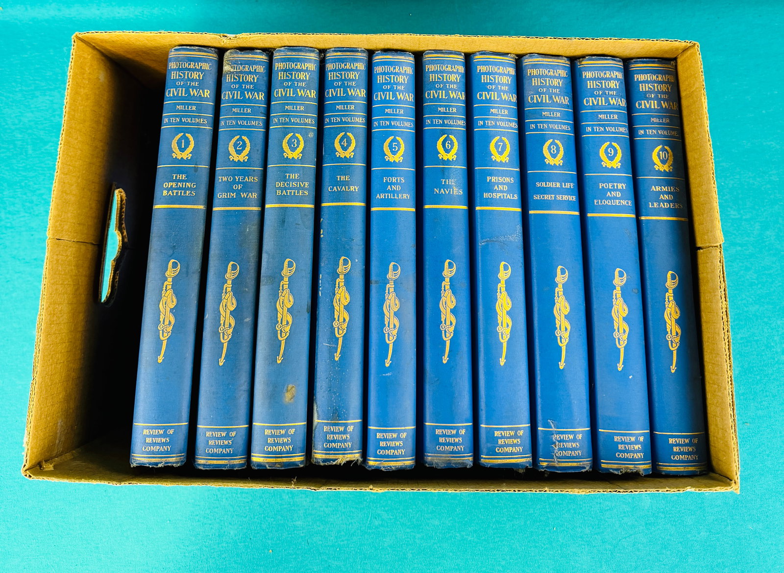 1911 The Photographic History Of The Civil War: Civil War related books titled The Photographic History Of The Civil War in ten volumes published in 1911 at New York by the Review Of Reviews Co. Complete set of this classic set in their original bl