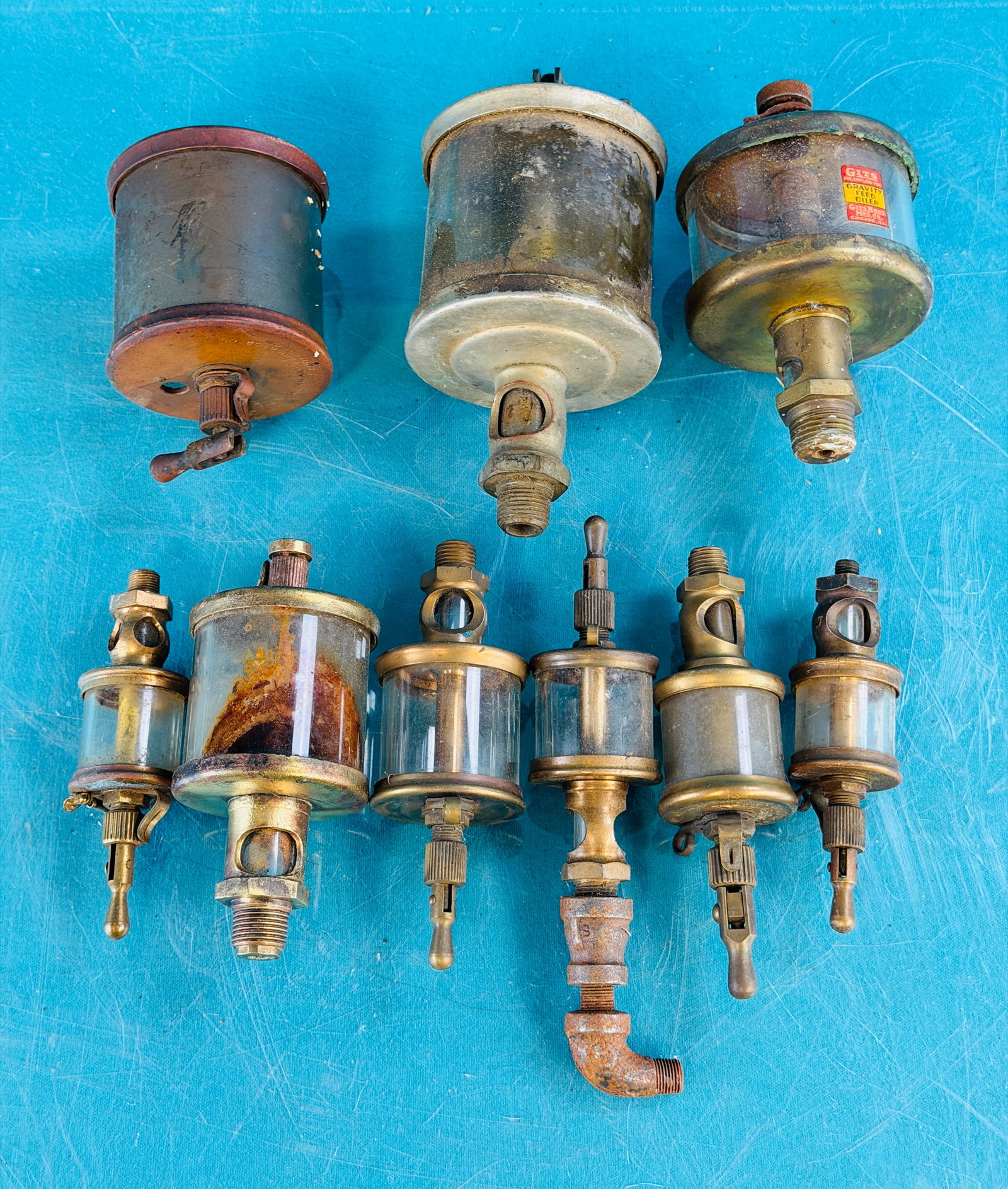 Lot 9 Antique Hit Miss Gas Engine Oilers Etc (1 of 5)
