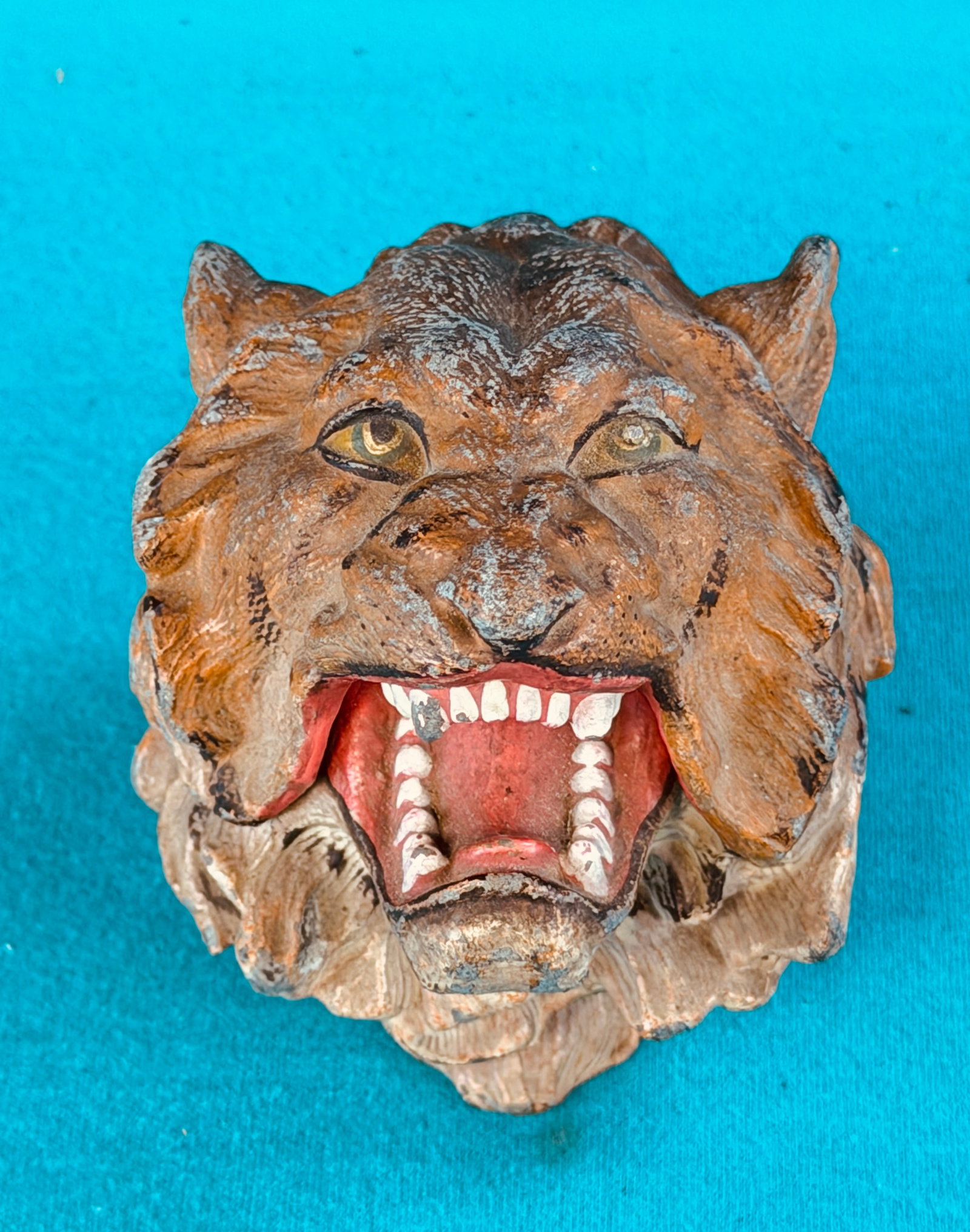 Antique Figural Tiger Head Inkwell (1 of 6)