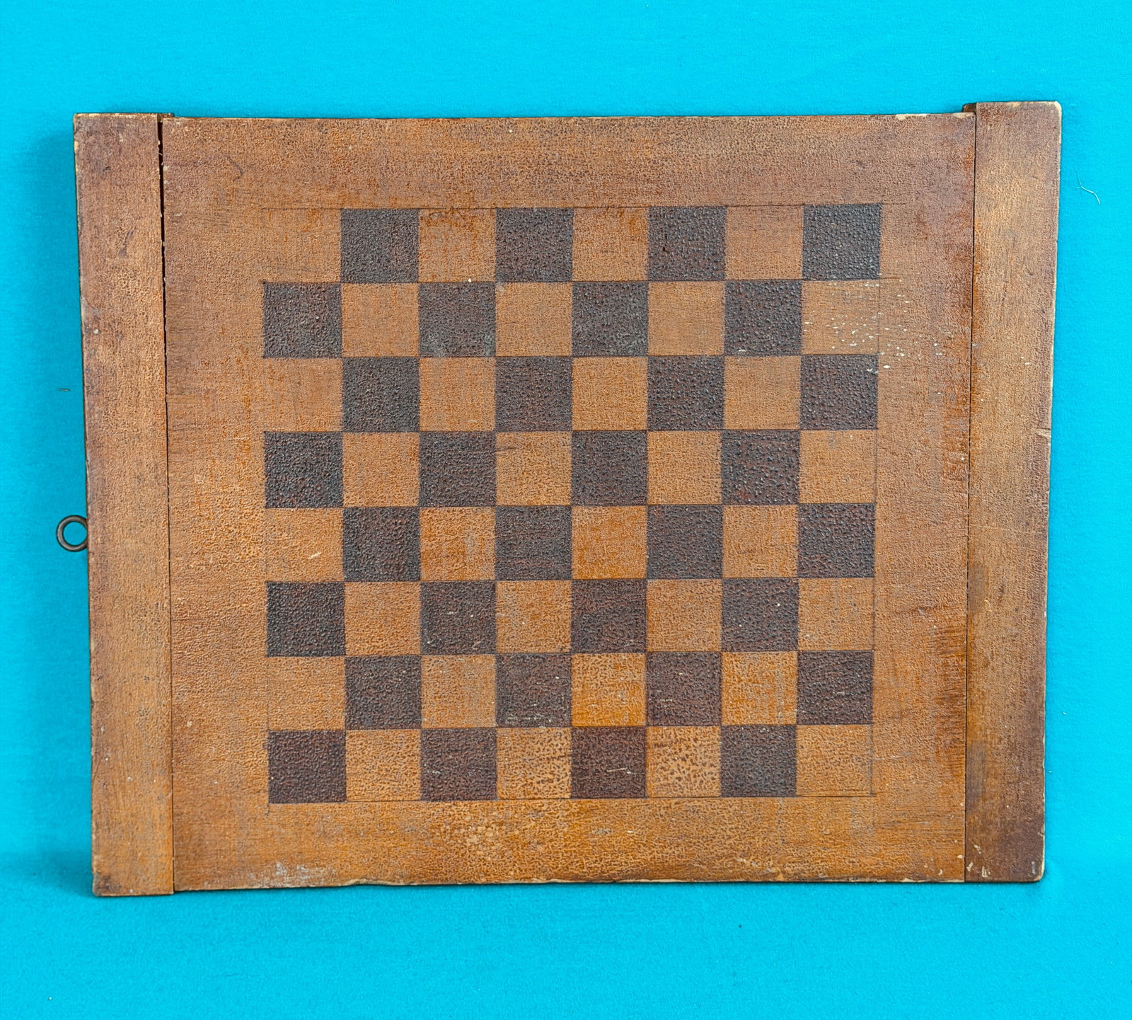 19th C Painted Checkerboard: Antique 19th century painted and natural wood checkerboard with bread board ends. Checkerboard has its original old varnish finish and it measures approximately 19" by 15 1/2". Condition - fine as sho