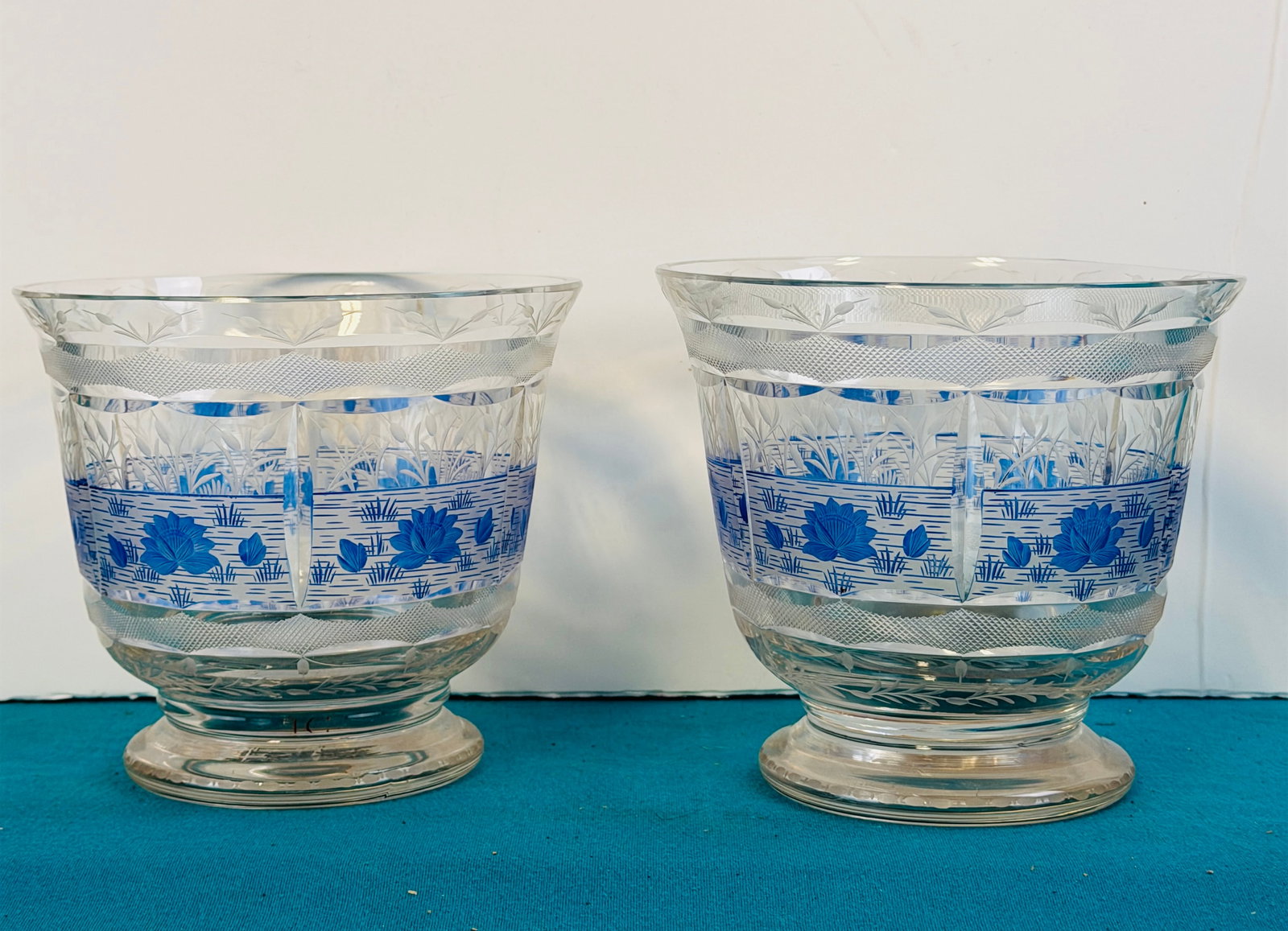 Pr Antique French Cut Glass Cachepots (1 of 7)
