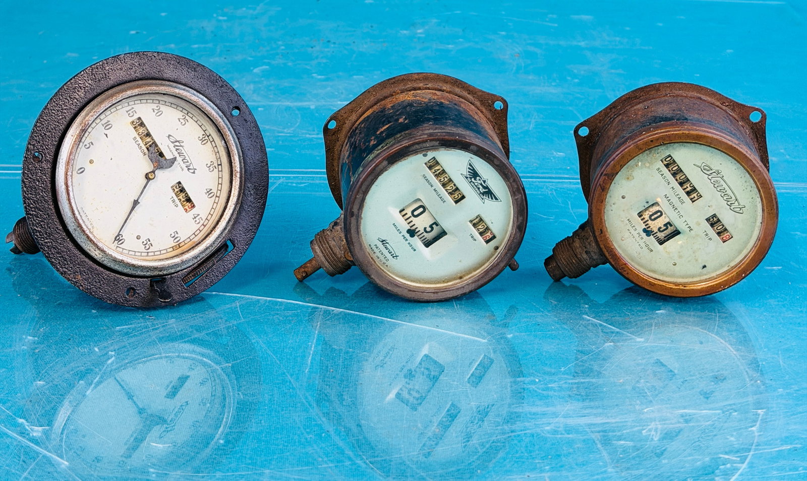 Lot 3 Stewart Speedometers One Marked Ford (1 of 2)