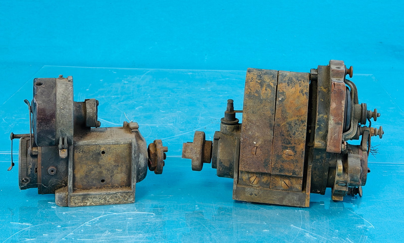 Lot 2 1920's Magnetos Eisemann & Bosch: Lot of two circa 1920's magnetos which includes a Eisemann and a Bosch. Condition - is as shown. No in house shipping is available on this item. Approximate weight on this lot is 26 pounds.