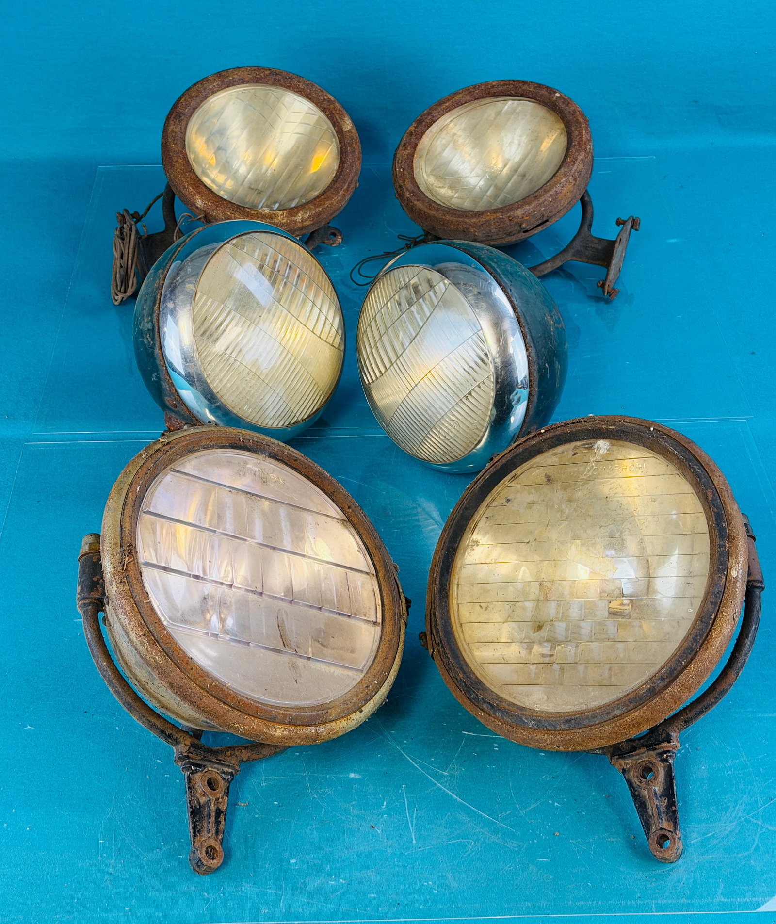 Lot 3 Pair Early Automobile Headlights (1 of 10)