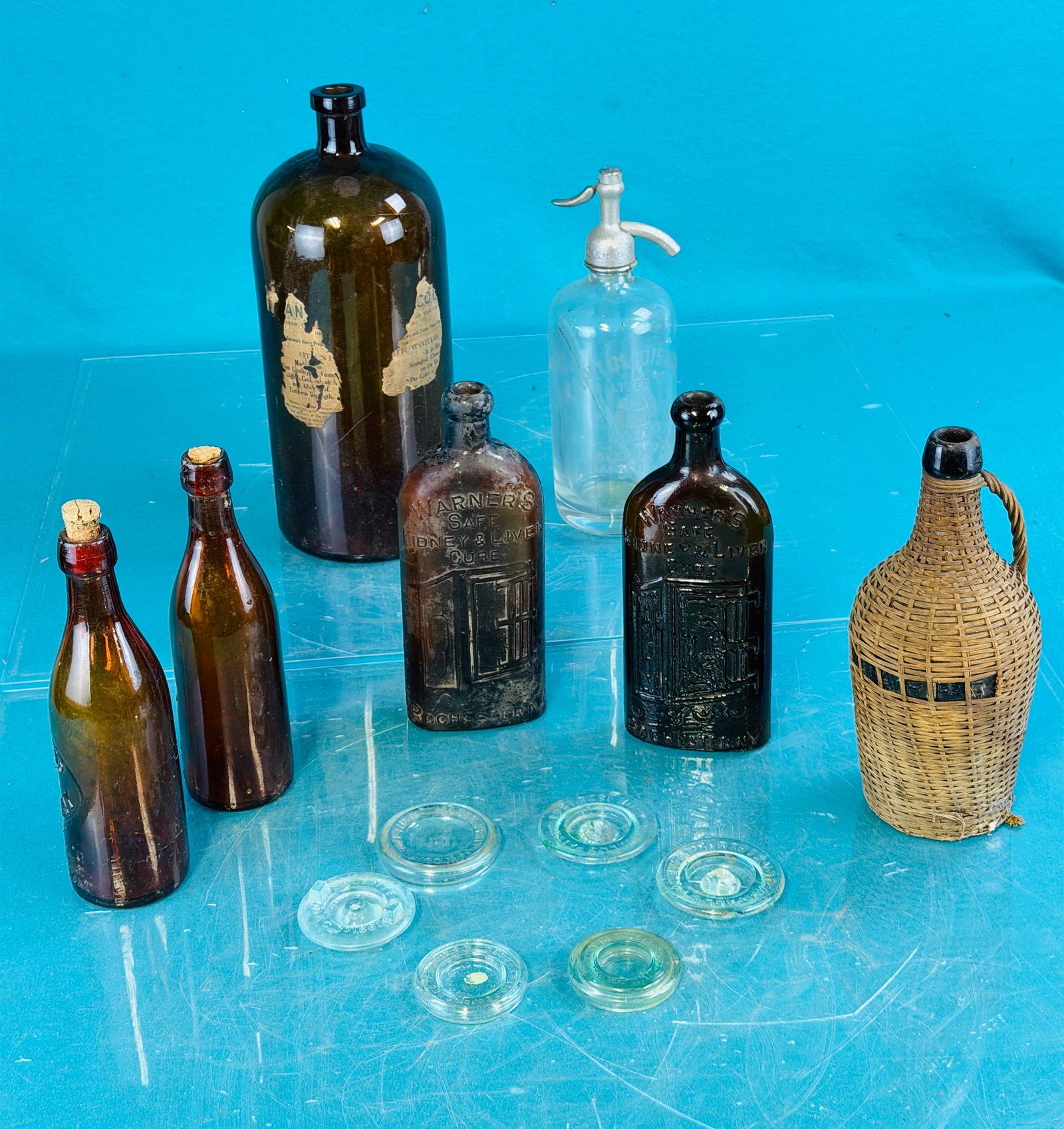 Lot Antique Bottles & Fruit Jar Lids (1 of 13)
