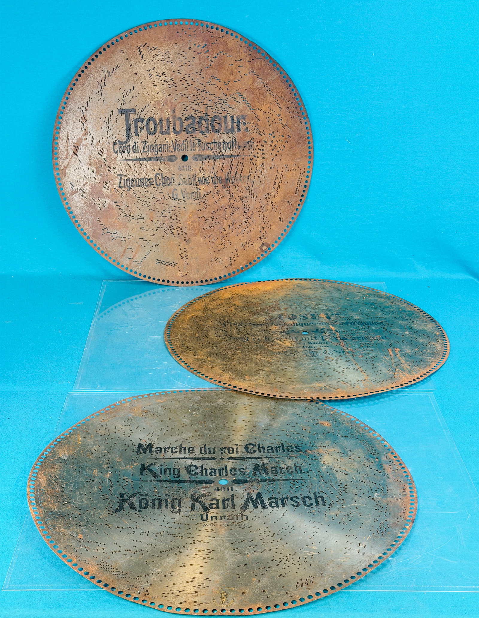 Lot 3 Large 24 1/2" Music Box Disc's (1 of 4)
