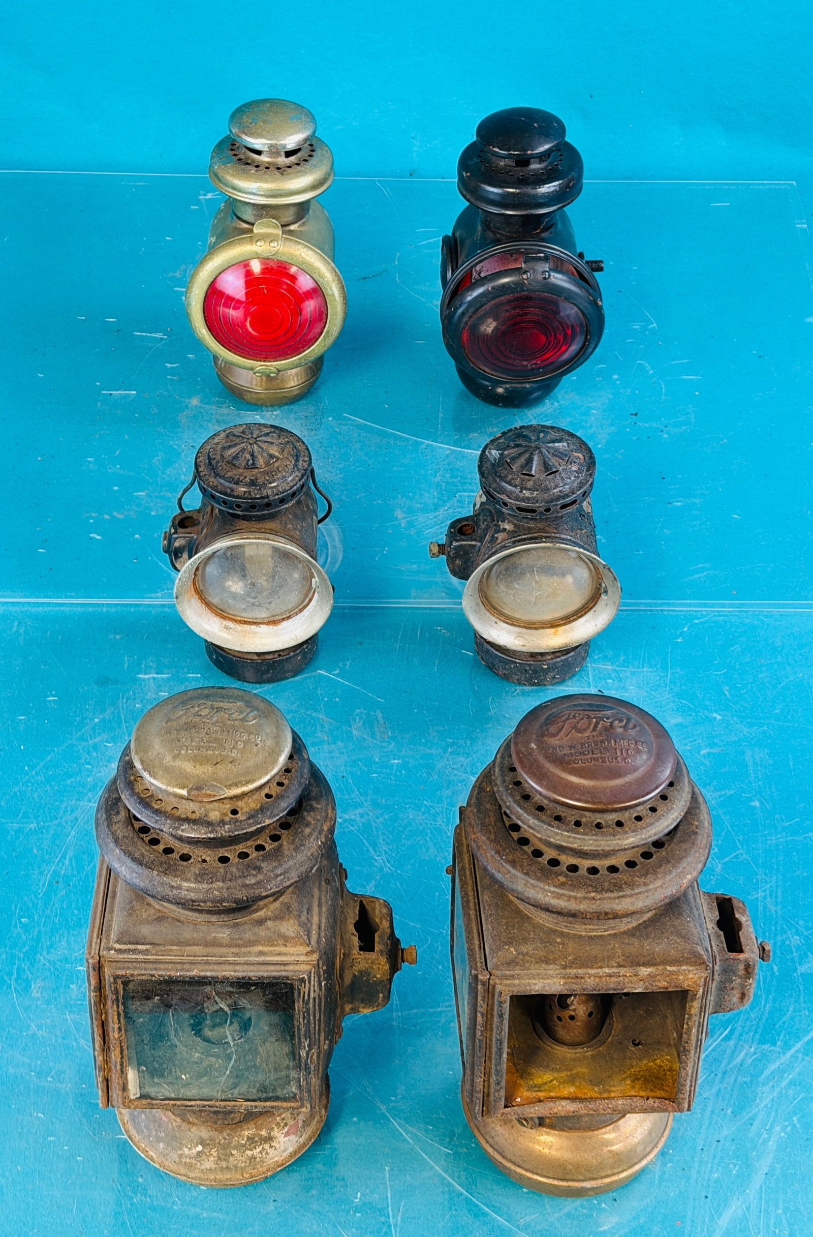 Lot 3 Pair Antique Automotive Lamps (1 of 11)