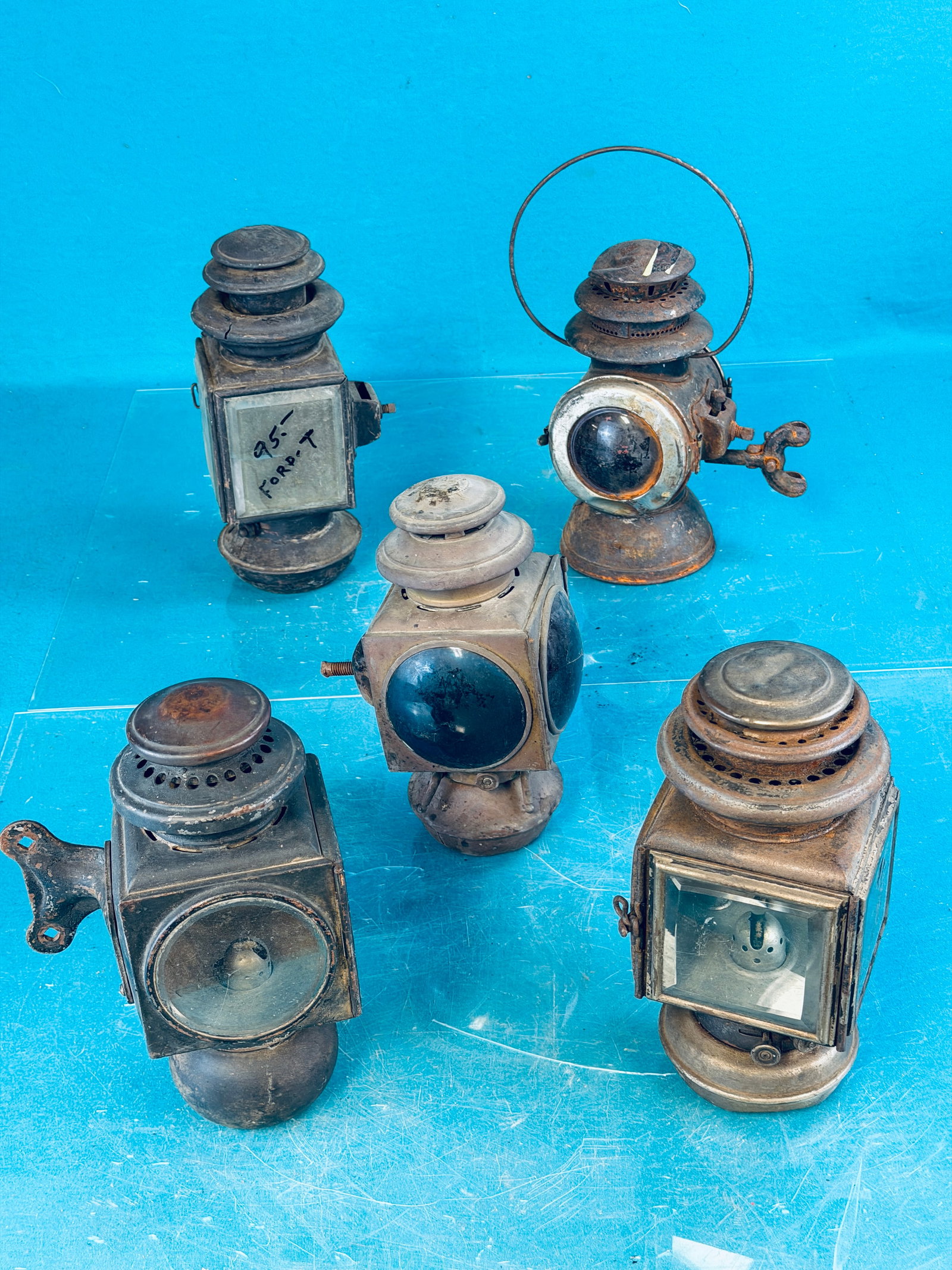 Lot 5 Antique Automobile Lights / Lamps (1 of 4)