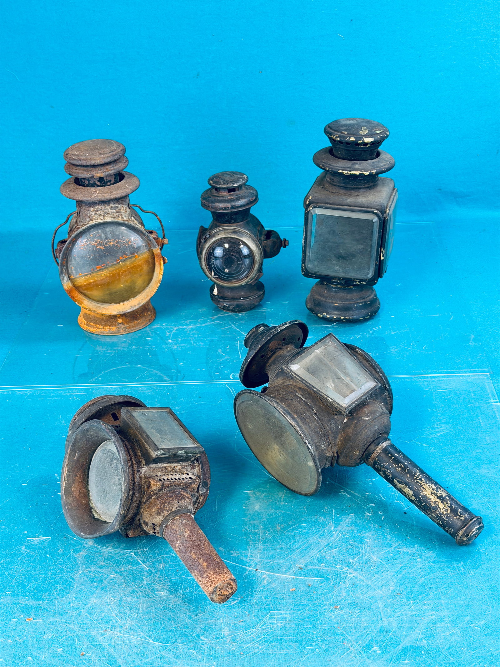 Lot 5 Antique Automobile Lights / Lamps (1 of 6)