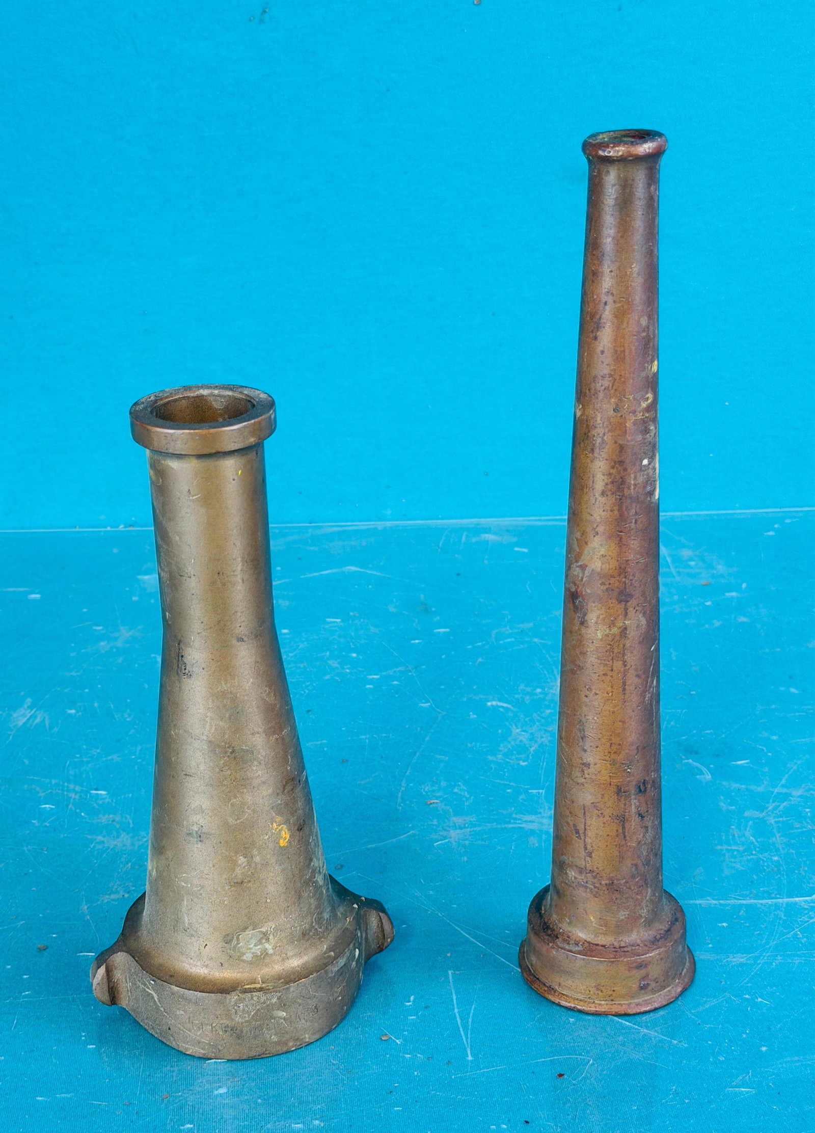 Lot 2 Antique Brass Fire Nozzles Incl Elkhart (1 of 3)