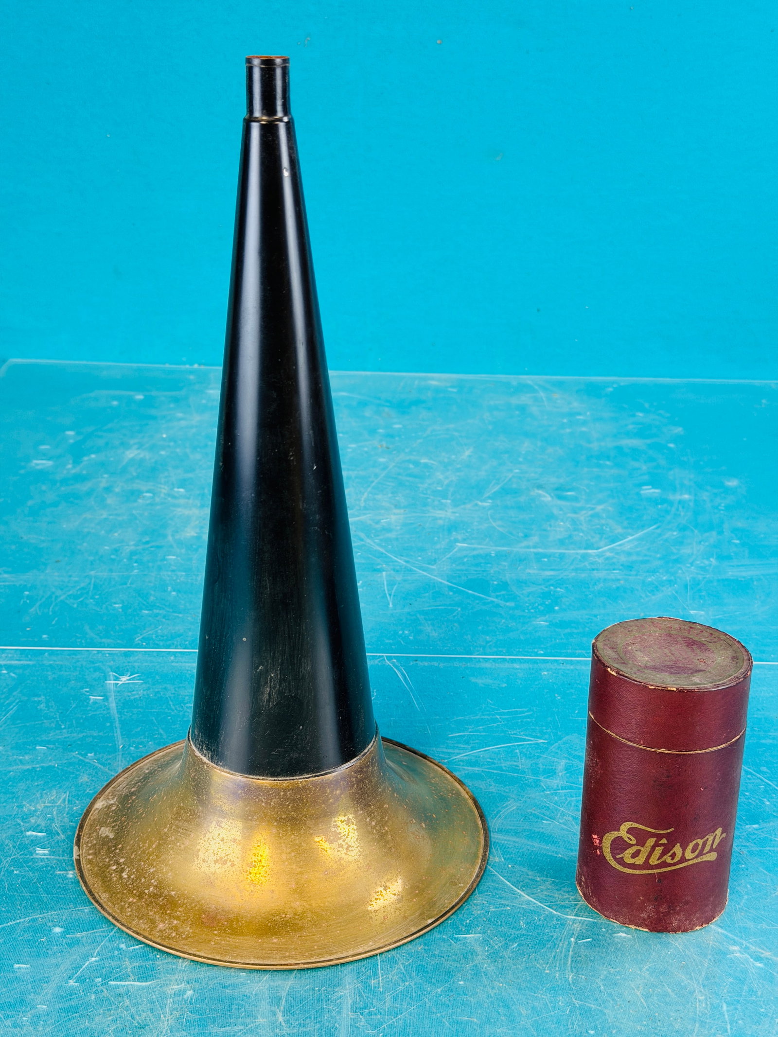 Lot Edison Italian Cylinder Record & Repro Horn (1 of 4)
