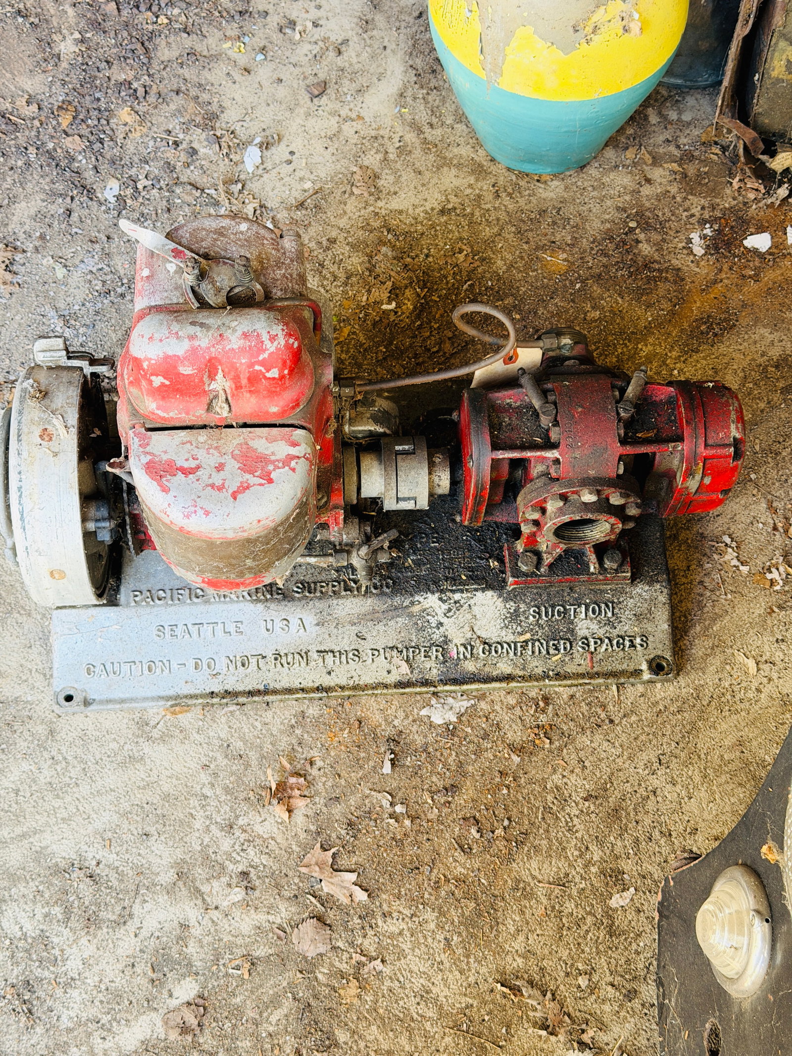 Pacific Marine Supply Pumper Engine: Pacific Marine Supply Pumper Engine Type Y 3604, normally used also by firefighters in forest fires. It is approximately 22" long, always garaged. Condition as shown. No in house shipping available