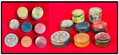 Lot 8 Primer Tins UMC / Winchester Etc: Lot of eight antique primer tins from various companies which includes the Union Metallic Cartridge Company / Winchester / American Flask & Cap Company along with a German firm Alfred Nobel & Co. Most