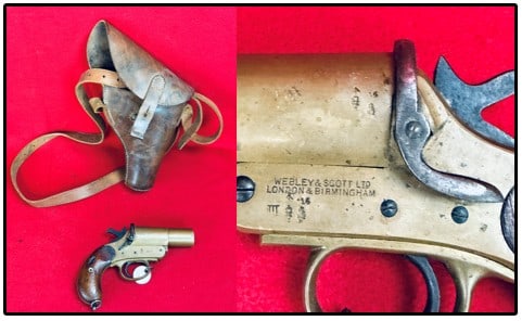 Webley & Scott Mk-1 Flare Pistol & Holster Rig (1 of 9)