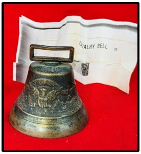 Civil War Era Cavalry Bell: Civil War era cavalry bell for use on horses when hobbled at night. Bell would be used on one horse so that the horses could be located quickly when needed. Bell is made of bell metal and is ornately 