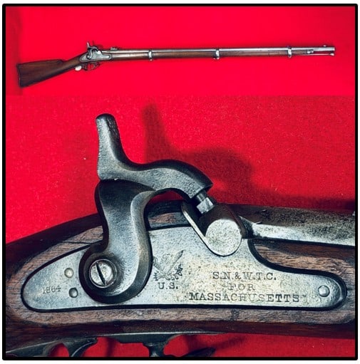 S.N. & W.T.C. Contract M-1861 Musket For Mass.: S. Norris & W. T. Clement contract model 1861 .58 musket with approximately 40" barrel. Musket was made in Springfield Massachusetts and is marked S.N. & W.T.C. / For / Massachusetts and the date 1864