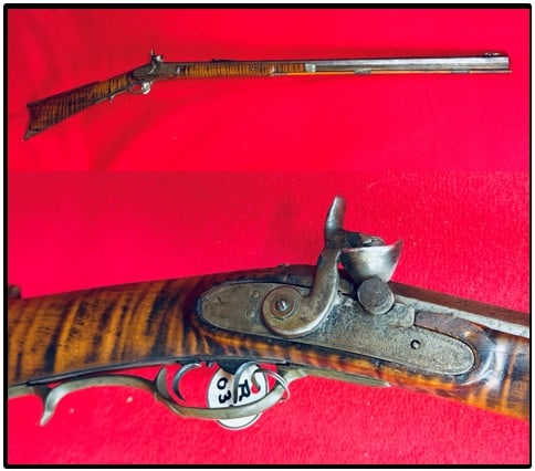 Tiger Maple Stock Percussion Rifle w Set Triggers (1 of 16)