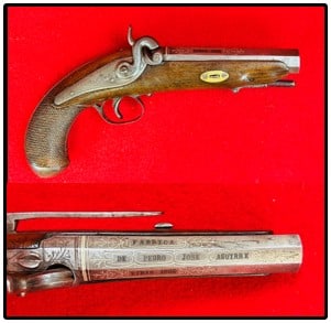 Ornate Percussion Belt Pistol Dated 1855 (1 of 13)