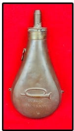 Copper Powder Flask w Bugle "Public Property" (1 of 4)