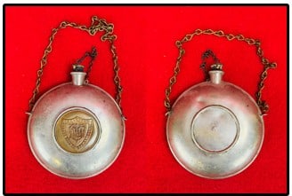 Souvenir Canteen 1861-1865 3 Year Enlistment: Souvenir canteen for veterans who served the standard enlistment period of three years during the American Civil War. The canteen measures approximately 4 1/2" in diameter and is made from nickel plat