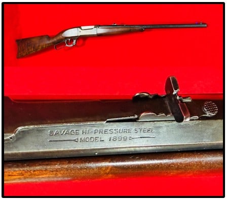 Savage Model 1899 B in Cal..32 S w 21" Octagon Barrel: Savage model 1899 B rifle in .32 S caliber with 21" octagon barrel which is serial number 106968 which mechanically functions as it should and would be rated overall as being in good condition. Rifle 