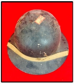 WW2 Office Of Civil Defense Helmet: World War Two Office Of Civil Defense Helmet. Helmet has some dents to top and has wear to its painted surface as shown. The cloth liner is intact as it its original chin strap. Two Feathers will offe