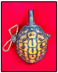 Antique Shell & Brass Powder Flask (1 of 4)