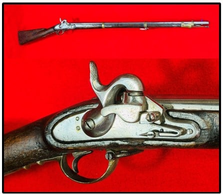 Scarce Anna Oesterlein Cadet Musket: Manufactured c. 1850s. This scaled down dimension cadet musket has the maker mark of Austrian arms manufacturer Anna Oesterlein on the top of the barrel at the breech. The firing mechanism is the earl