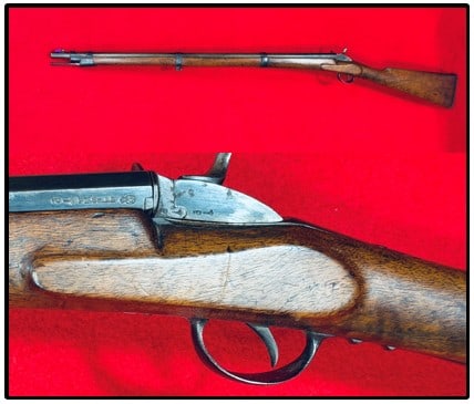 Floberts French Musket / Belgium: Floberts French Musket which is marked Belgium on the barrel and which carries no serial number. The caliber is unknown and measures approximately 43" in total length with a 28" barrel. The musket fun