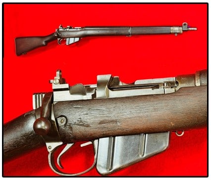 SMLE British Enfield No 4 MK1 Military Rifle: Short Magazine Lee-Enfield (SMLE) No 4 MK1 military rifle in .303 British caliber which is marked Long Branch with the date 1944 on its receiver. This military rifle is serial number 63L1922. Rifle fu