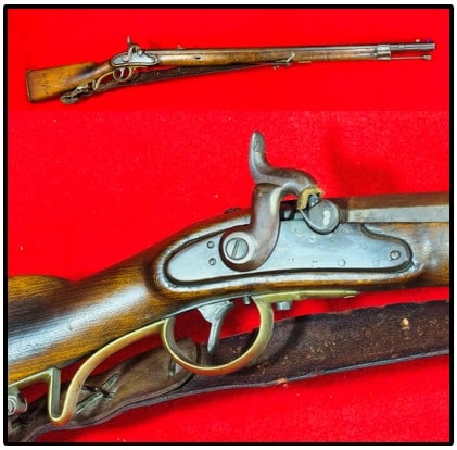 Garibaldi Austrian M1849 .75 Cal Percussion Rifle: So called Garibaldi rifle which is actually a model 1818 Austrian .75 caliber percussion rifle with a smooth 32" barrel. Called the Garibaldi rifle as many of Garibaldi's forces were equipped with thi
