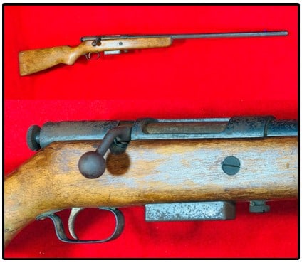 Mossberg Bolt Action Shotgun: Mossberg bolt action shotgun with a 26 1/8" barrel which while it functions as it should but is in poor condition with rust spotting, wear etc.