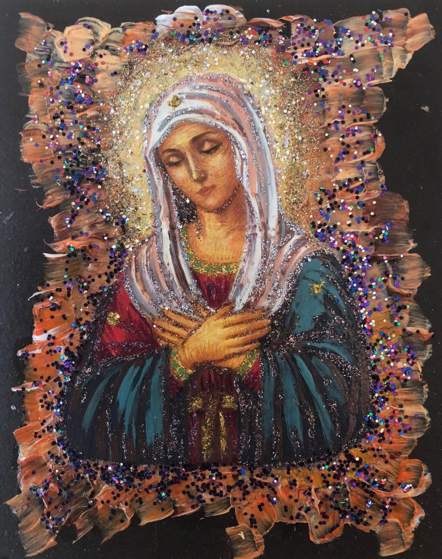 Icon of Virgin Mary, on Wood panel (1 of 3)