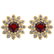 Certified 1.24 Ctw Garnet And Diamond VS/SI1 14K Yellow