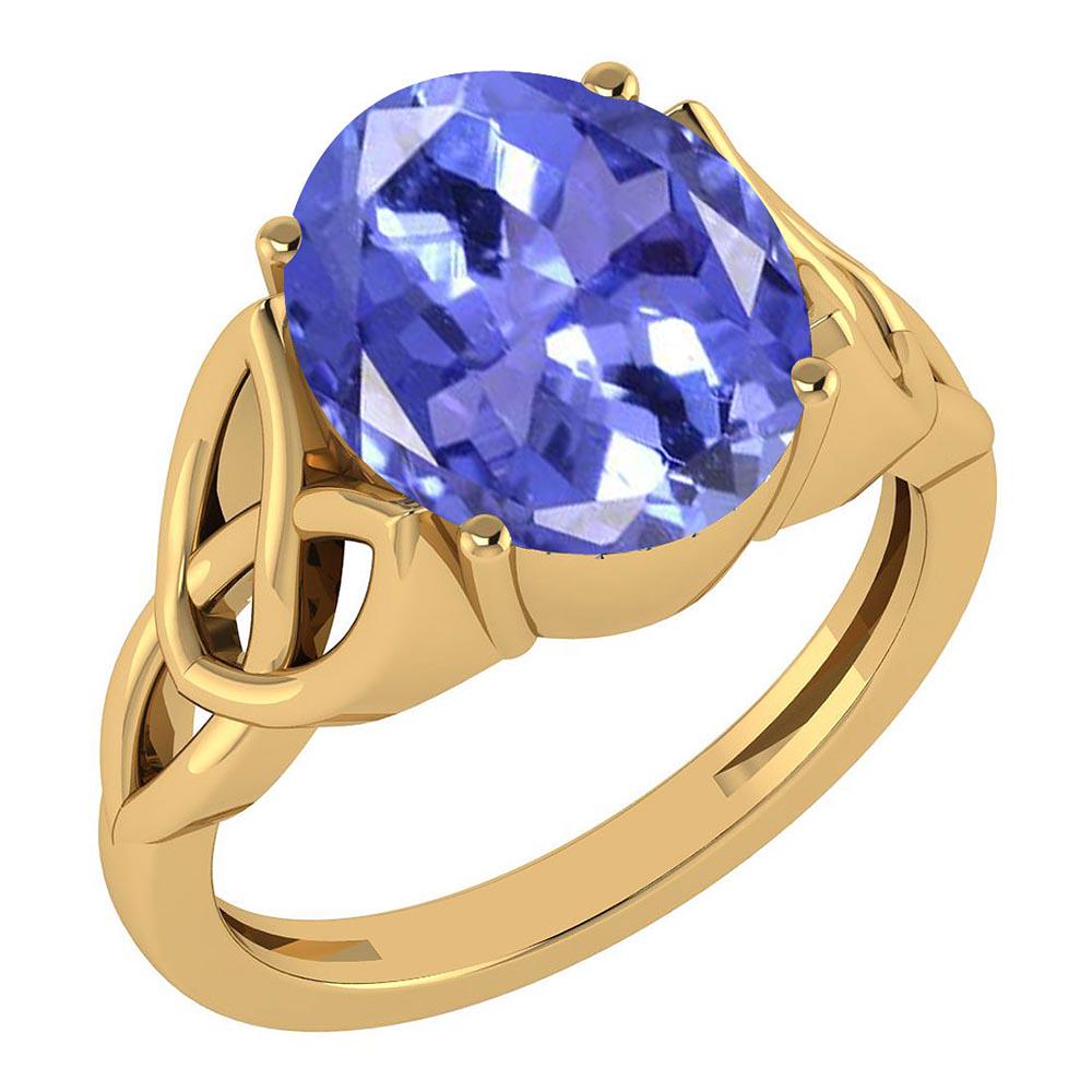 Certified 2.50 Ctw Tanzanite 14K Yellow Gold Solitaire: Certified 2.50 Ctw Tanzanite 14K Yellow Gold Solitaire Ring **|**|** Center Stone Weight Approx ; 2.50 Ctw (1 Pcs Oval) Center Stone Color: Tanzanite Center Stone Setting ; Prong Metal Weight : 2.30 G