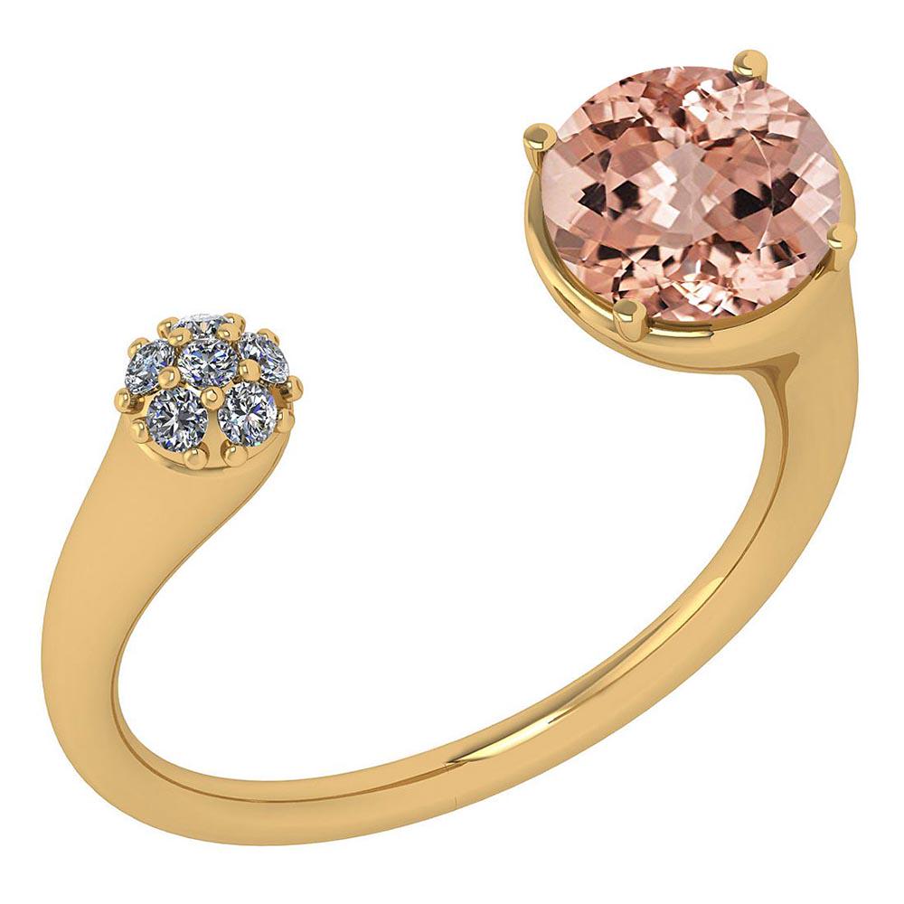 Certified 1.33 Ctw Morganite And Diamond Ladies Fashion: Certified 1.33 Ctw Morganite And Diamond Ladies Fashion Halo Ring 14k Yellow Gold (VS/SI1) MADE IN USA **|**|** Center Stone Weight ; 1.25 Ctw (1 Pcs Round) Center Stone Color: Morganite Center Stone 