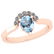 Certified 0.89 Ctw Blue Topaz And Diamond SI2/I1 14K Ro