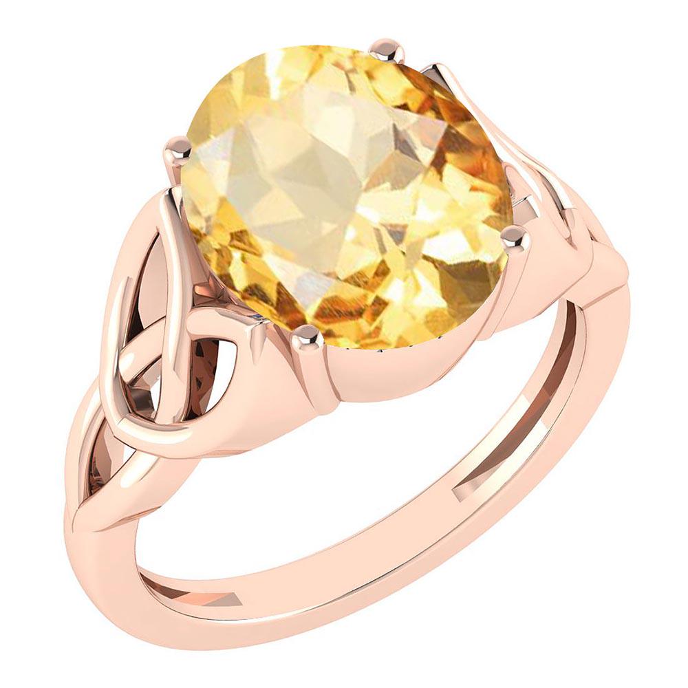 Certified 5.05 Ctw Citrine 14K Rose Gold Solitaire Ring: Certified 5.05 Ctw Citrine 14K Rose Gold Solitaire Ring MADE IN USA **|**|** Center Stone Approx Weight ; 5.05 Ctw (1 Pcs Oval) Center Stone Color: Citrine Center Stone Setting ; Bezel Metal Weight Ap