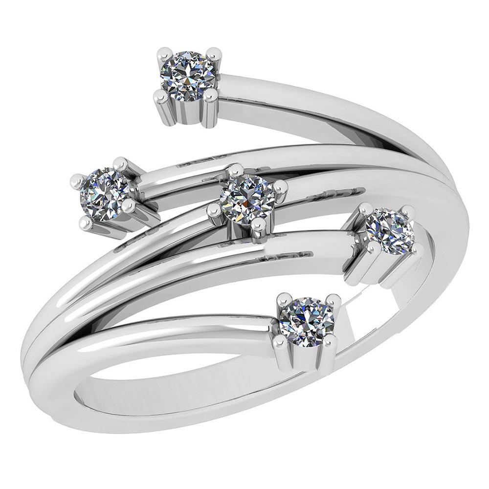 Certified 0.26 Ctw Diamond I1/I2 10K White Gold Ring: Certified 0.26 Ctw Diamond I1/I2 10K White Gold Ring **|**|** Center Stone Approx Weight: 0.26 Ctw (5 Pcs Round) Center Stone Color: White G-H Diamond Center Stone Clarity: I1/I2 Center Stone Setting: