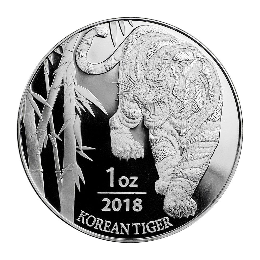 2018 South Korean 1 oz Silver Tiger: 2018 South Korean 1 oz Silver Tiger **|**|** 2018 South Korean 1 oz Silver Tiger #TSD51802