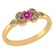 Certified .39 CTW Genuine Pink Touramline And Diamond (