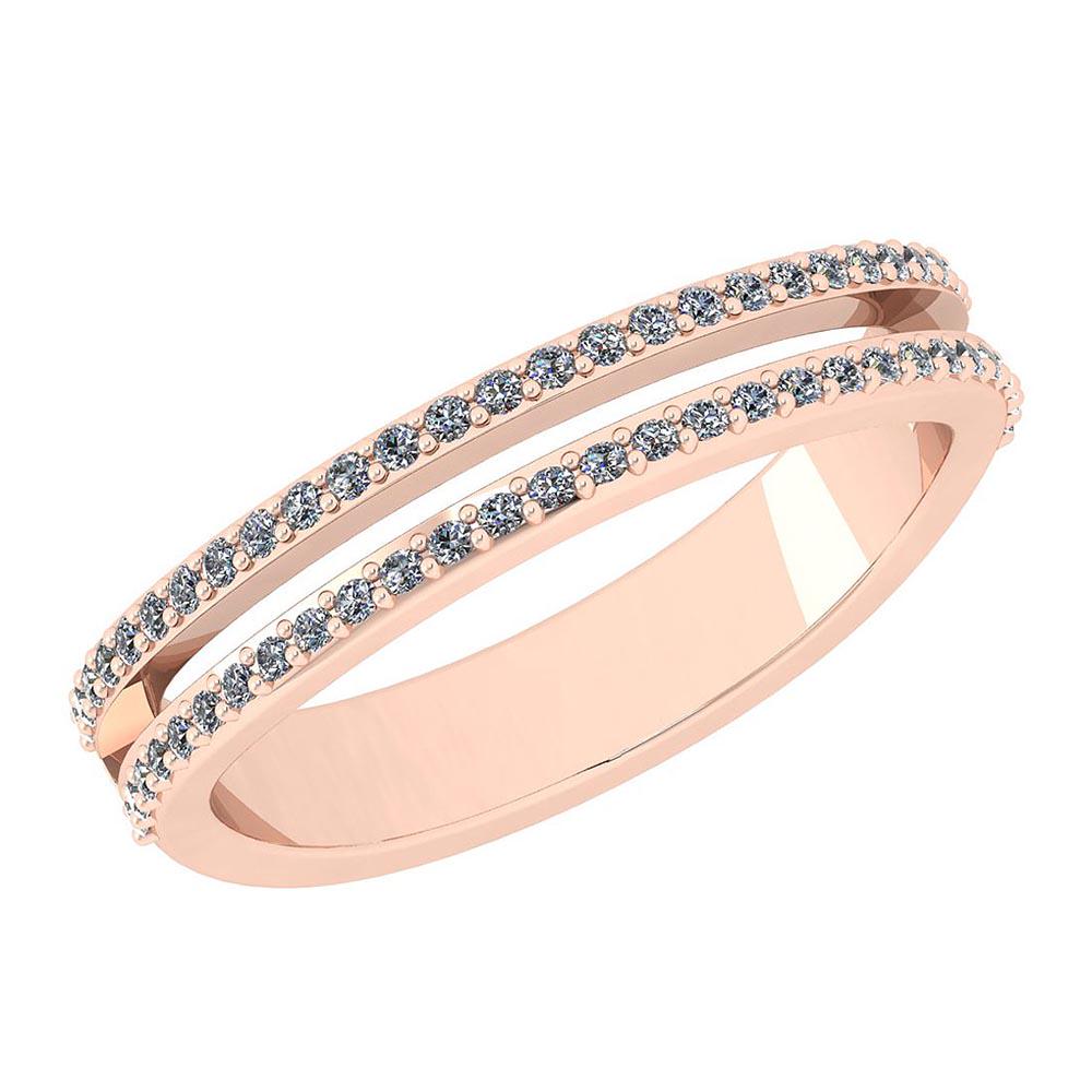 Certified 0.15 Ctw Diamond I1/I2 10K Rose Gold Band Rin: Certified 0.15 Ctw Diamond I1/I2 10K Rose Gold Band Ring **|**|** Center Stone Approx Weight: 0.15 Ctw (60 Pcs Round) Center Stone Color: White G-H Diamond Center Stone Clarity: I1/I2 Center Stone Set