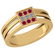 Certified 0.22 Ctw Ruby And Diamond SI1/SI2 10K Yellow